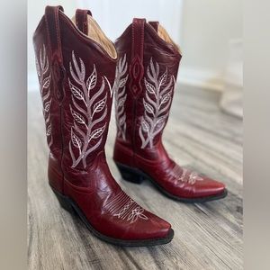 Red cowboy boots